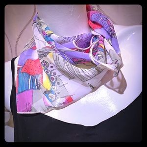 ☂️ vintage 90s Graphic print square/kerchief scarf